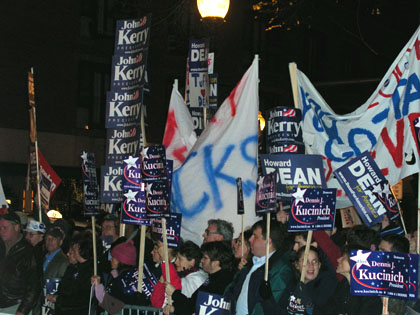 Signs for various Democratic candidates.