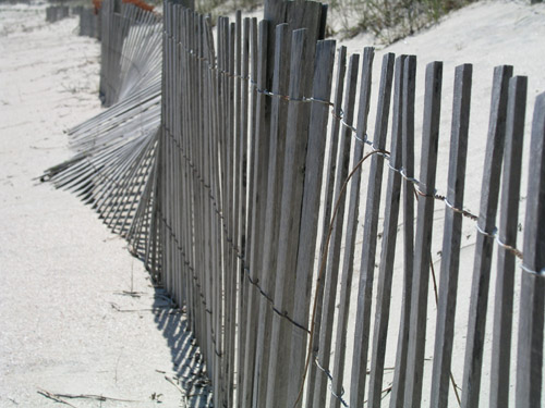 Wooden fence, Tybee Island, Georgia.