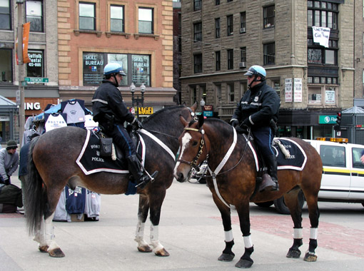 Mounted police.