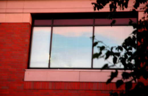 Clouds in window.