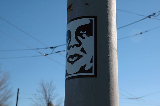 Streetlight sticker, Cambridge.
