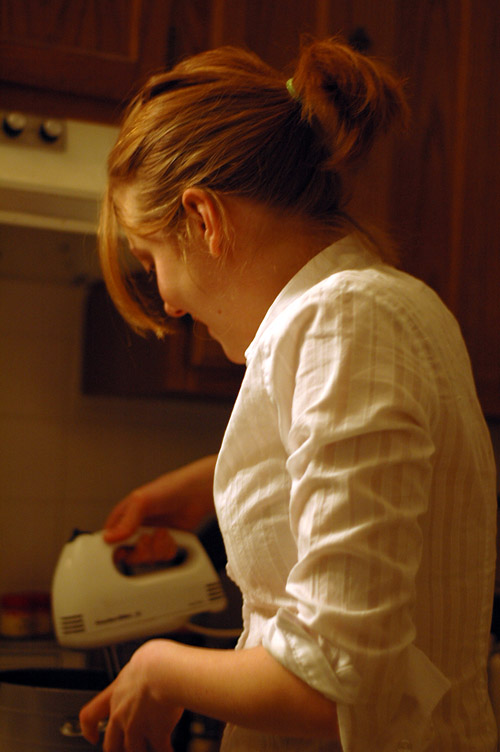 Rebecca baking.