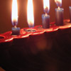 Menorah, seven candles.